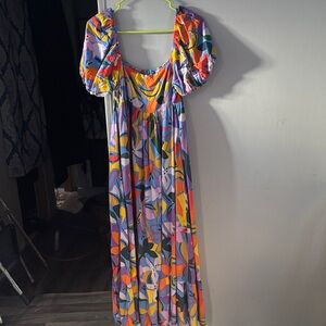 Storia Multicolor Abstract Maxi Dress